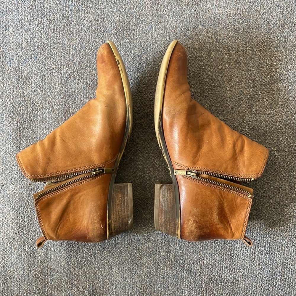 LUCKY BRAND BASEL BROWN LEATHER ANKLE BOOTS Sz 11